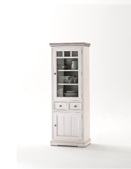 
                  
                    Vitrine 1 trg. Kiefer massiv Landhausstil weiss - Opus
                  
                