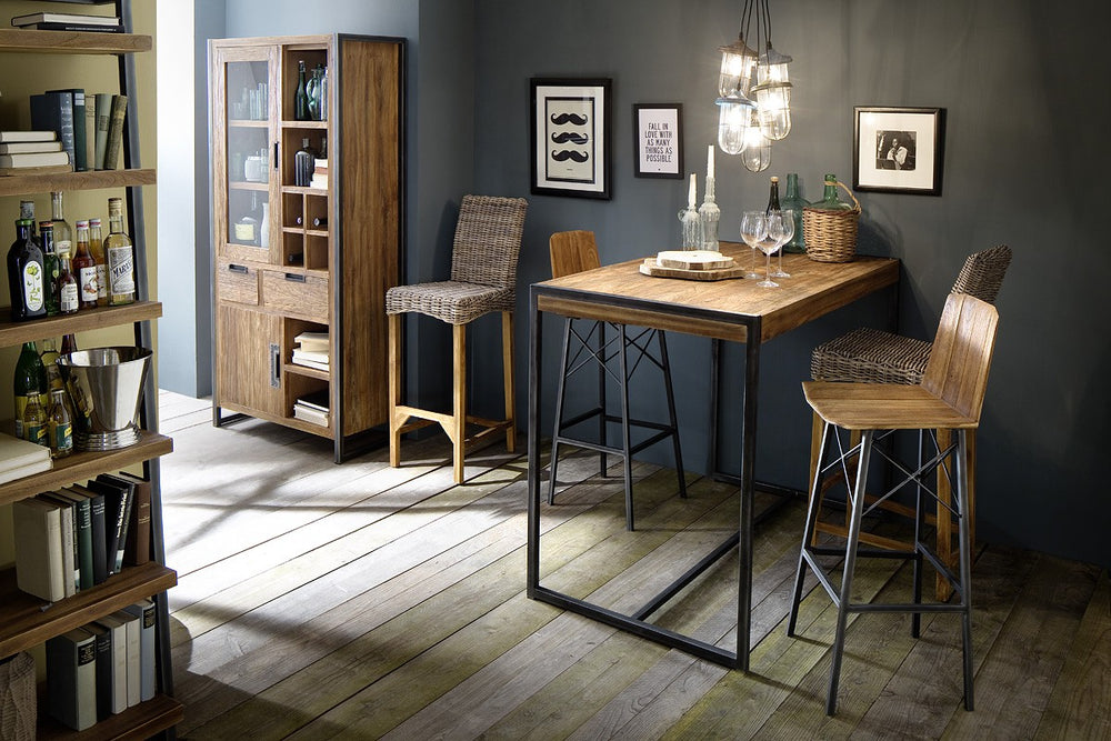 
                  
                    Vitrine Teakholz massiv / Metall Industrial-Style Sumatra
                  
                