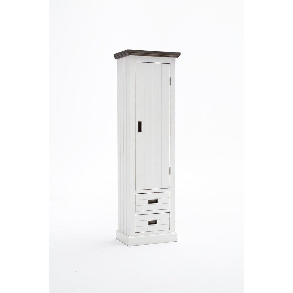 Garderobenschrank Akazie teilmassiv weiß/braun Gomera 9811-GOM07T84