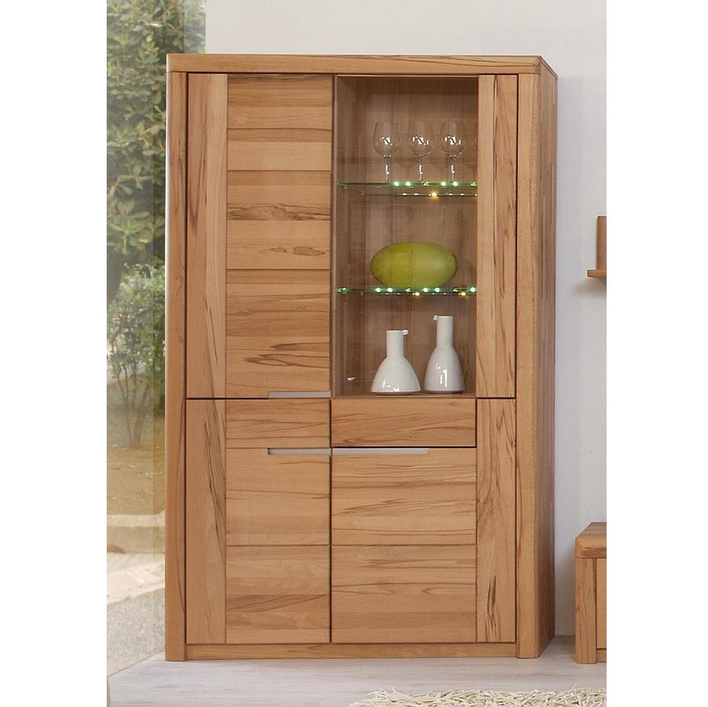 Vitrine Kernbuche massiv geölt Solido
