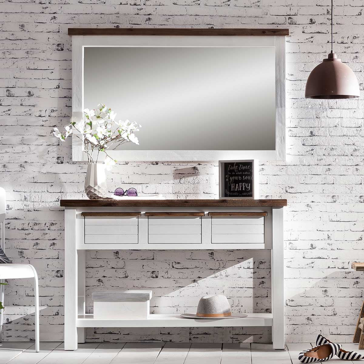 
                  
                    Anrichte Garderobe Akazie massiv Loft 3 Schubkästen
                  
                