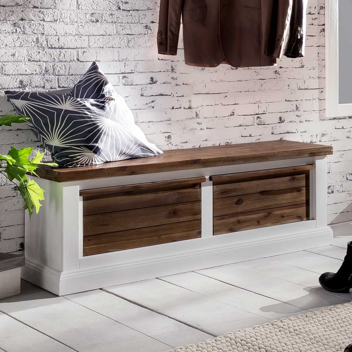 
                  
                    Anrichte Garderobe Akazie massiv Loft 2 Schubkästen
                  
                