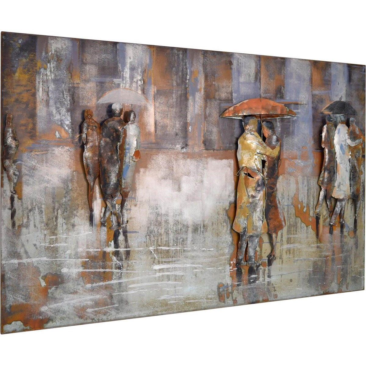 
                  
                    Metallbild Menschen im Regen 120 x 80 cm 3D-Optik Vintagelook / Industrialstyle
                  
                