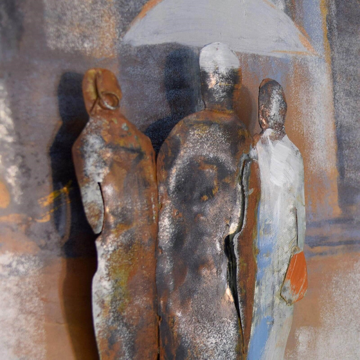 
                  
                    Metallbild Menschen im Regen 120 x 80 cm 3D-Optik Vintagelook / Industrialstyle
                  
                