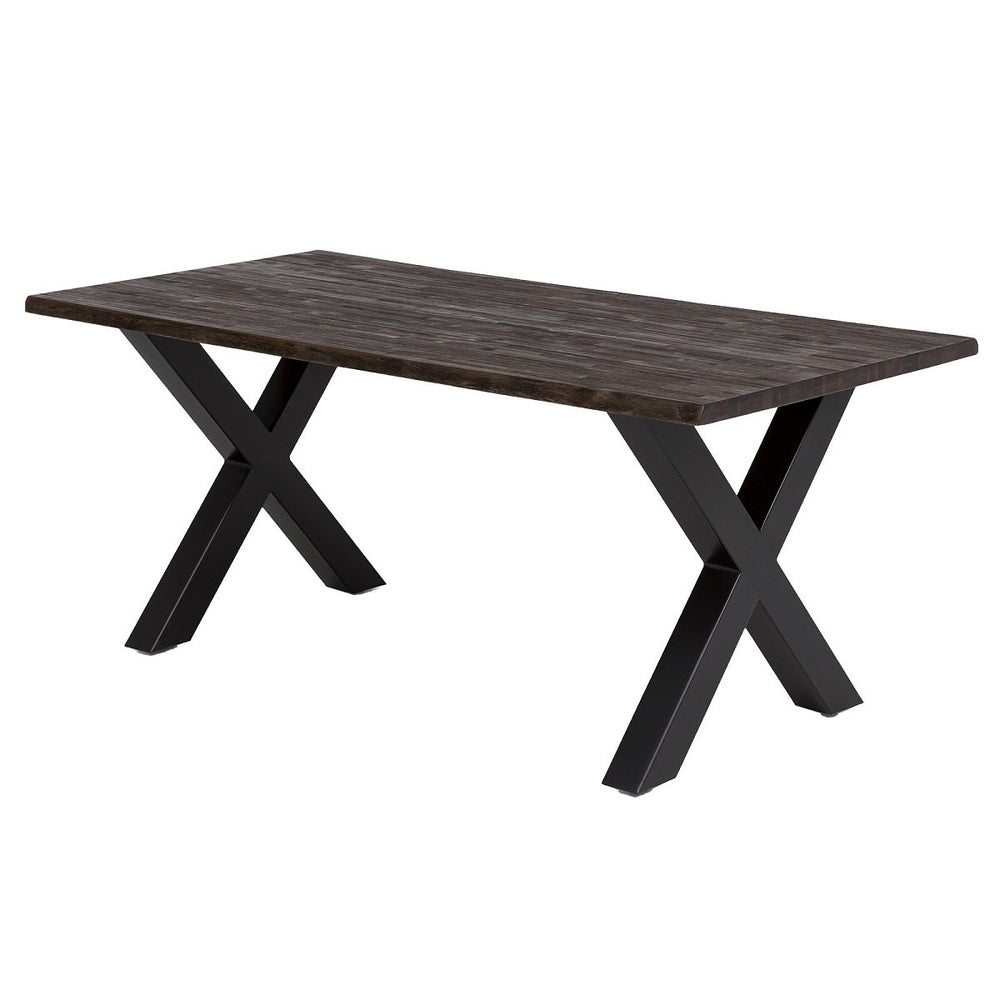 Esstisch 160 x 90 cm Akazie massiv / Metallgestell Industrialstyle Brandy