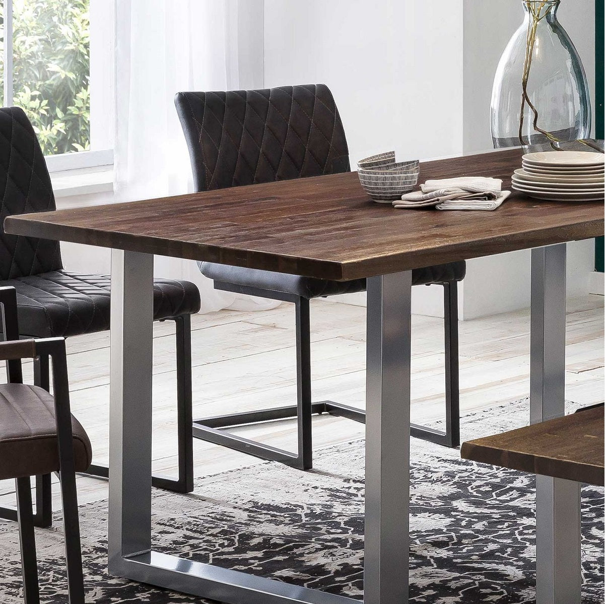 
                  
                    Esstisch 200 x 100 cm Akazie massiv / Metall grau Industrialstyle Brandy
                  
                