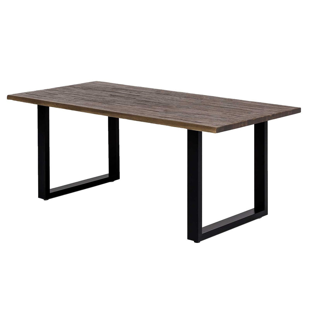 Esstisch 180 x 90 cm Akazie massiv braun / Metall schwarz Brandy