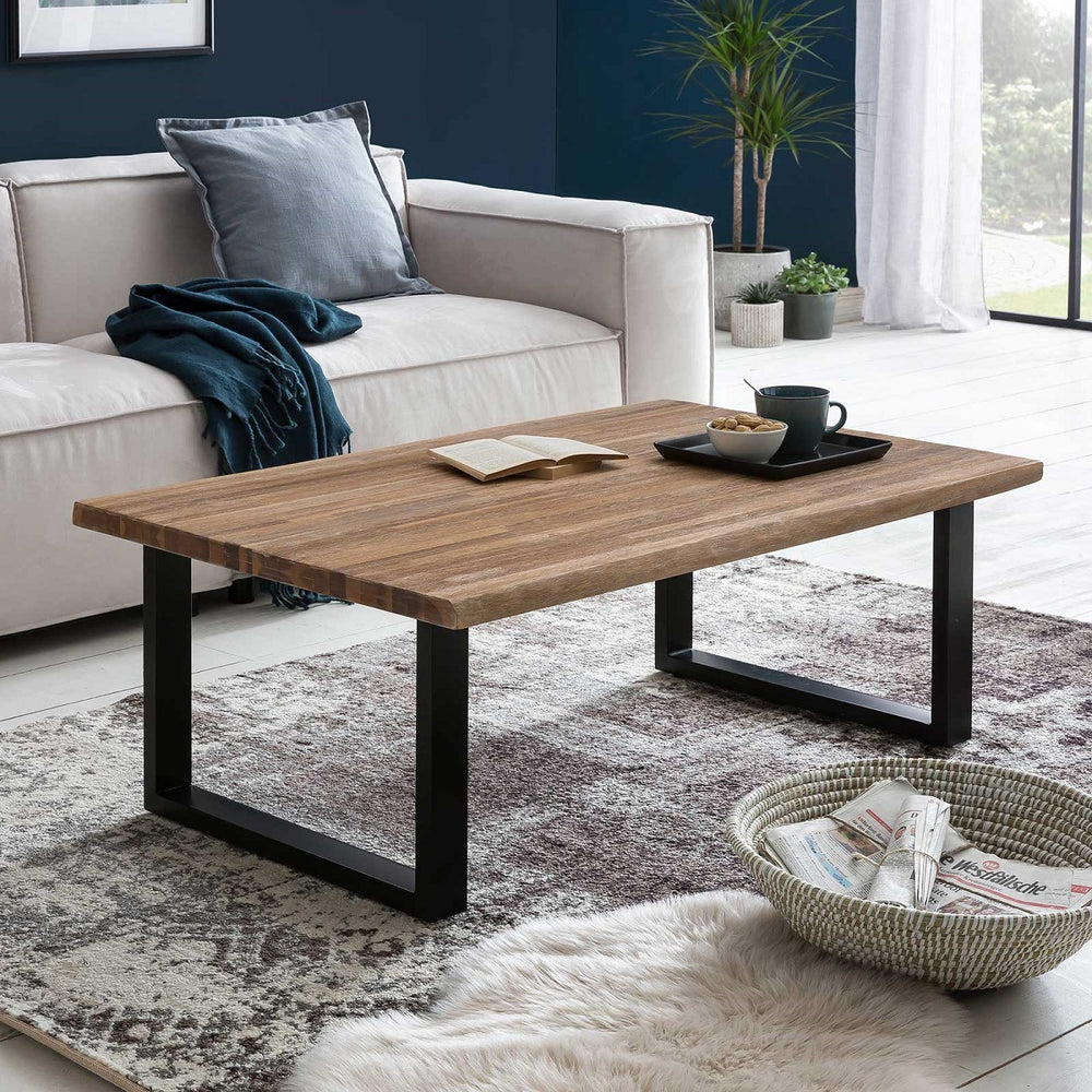 
                  
                    Couchtisch 115 x 75 cm Akazie massiv natural finish / Metallgestell Brandy
                  
                