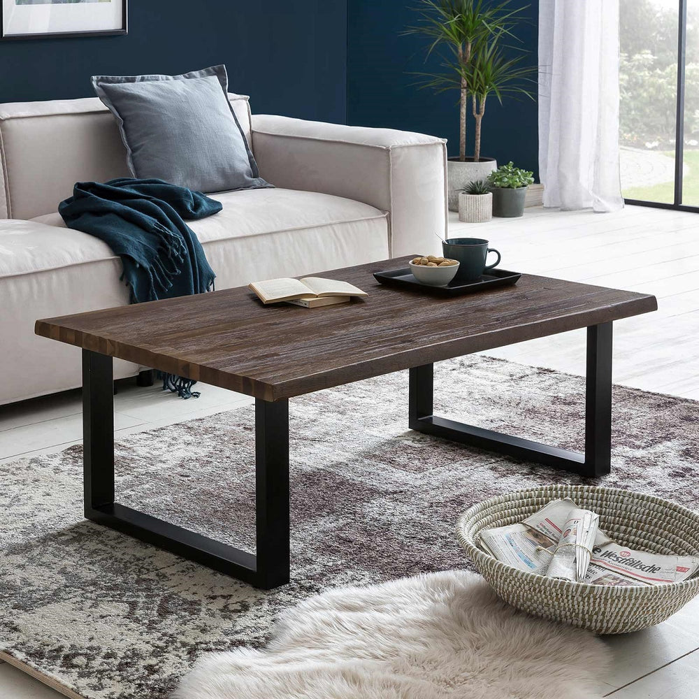 
                  
                    Couchtisch 115 x 75 cm Akazie massiv / Metall Industrialstyle Brandy
                  
                