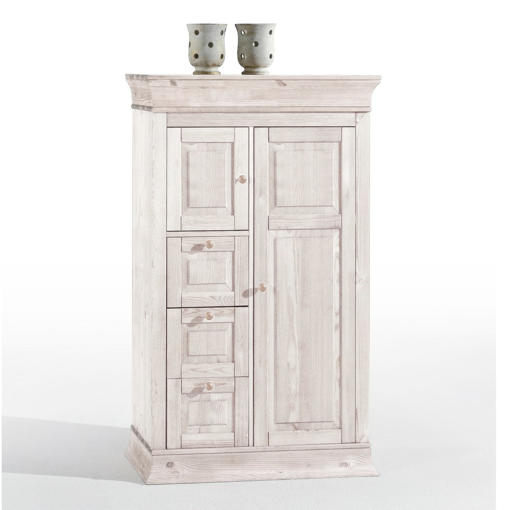 Brotschrank Kiefer massiv weiß Landhausstil Boston