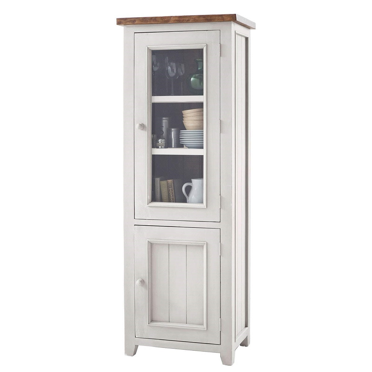 
                  
                    Vitrine 1 trg. Pinie massiv recycelt Weiss / Natur Landhaus Byron
                  
                