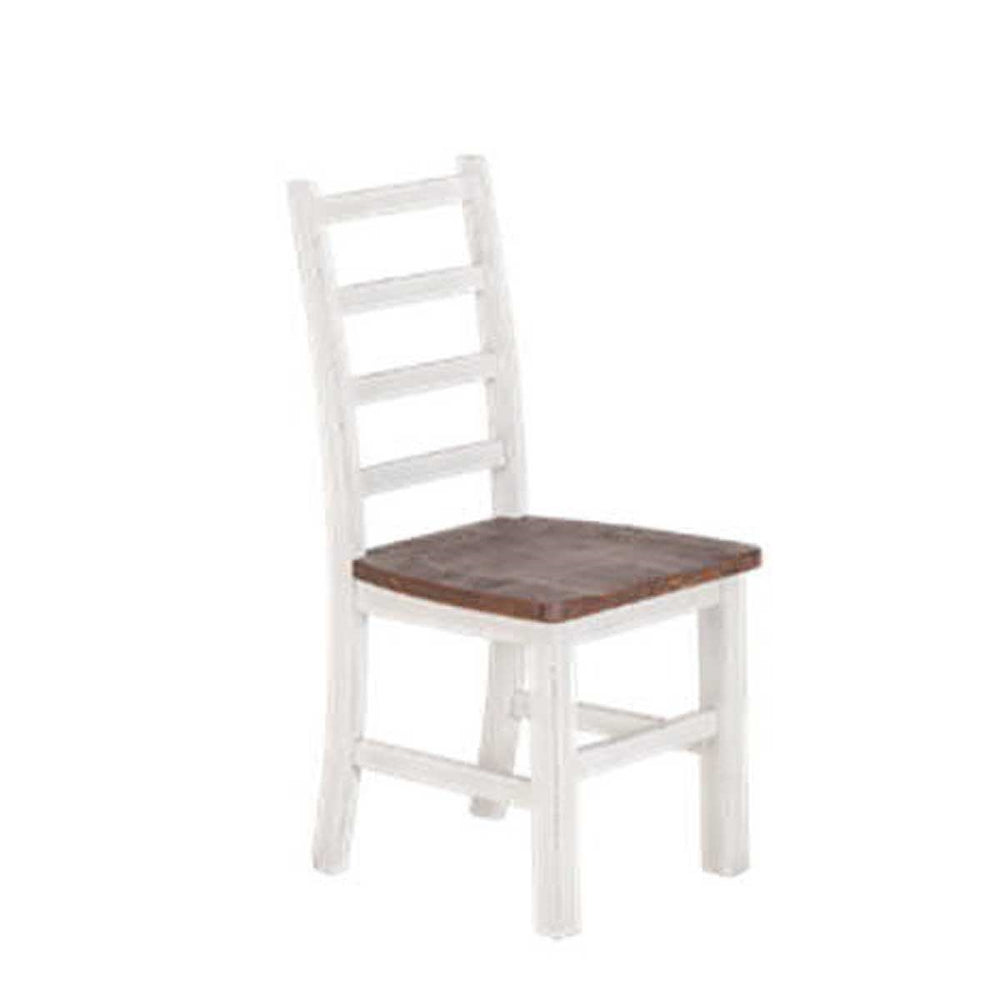 Stuhl-Set (2Stck) Recycel Kiefer massiv weiß / braun Antiklook Dover