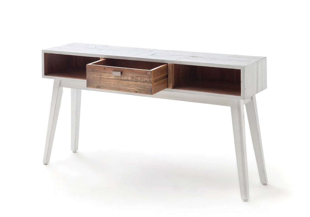 
                  
                    Kommode Recycle Kiefer massiv antik weiß lackiert - Maurus
                  
                