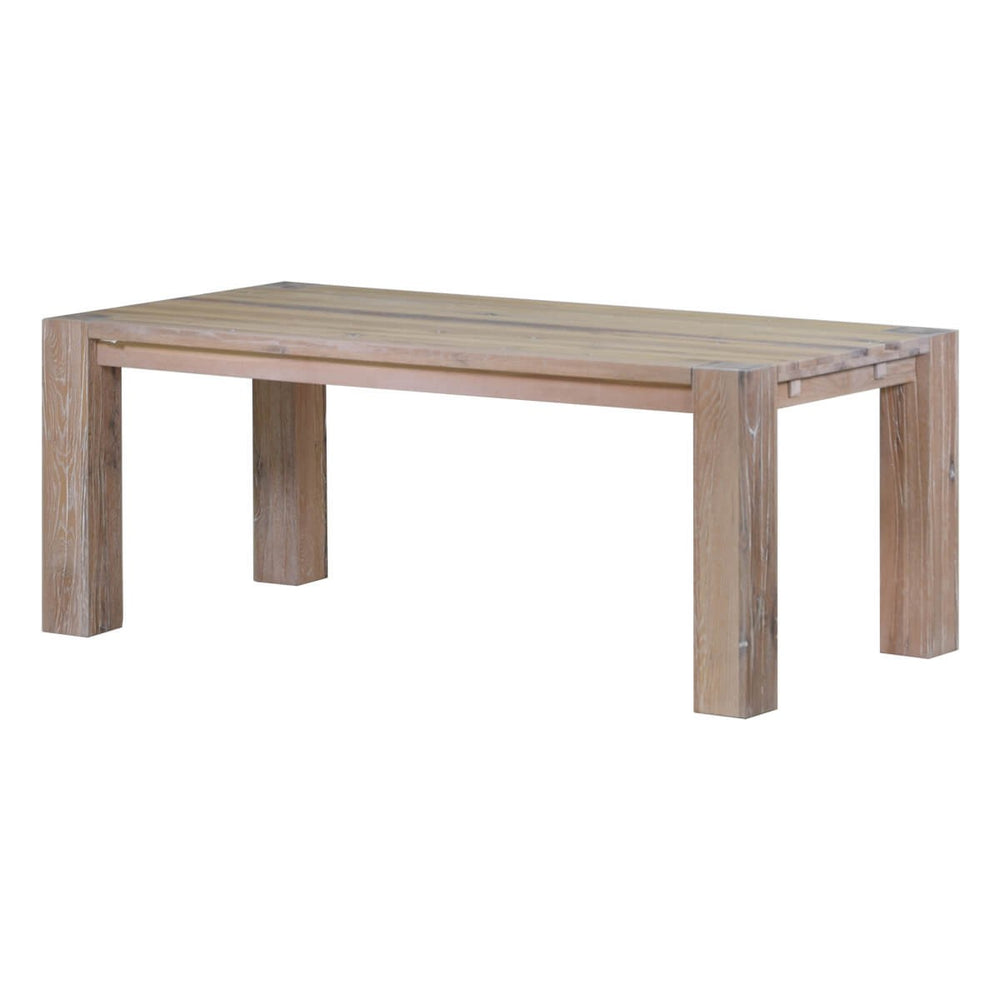 Esstisch Eiche massiv 200 x 100 cm Weiß gekälkt Braxton