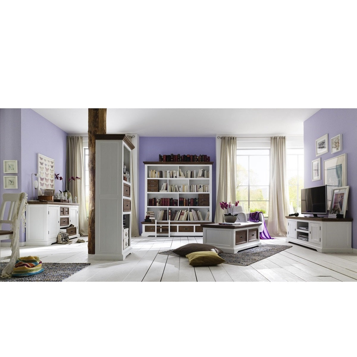 
                  
                    Sideboard Akazie massiv weiß / cappuccino Landhaus Fleur
                  
                