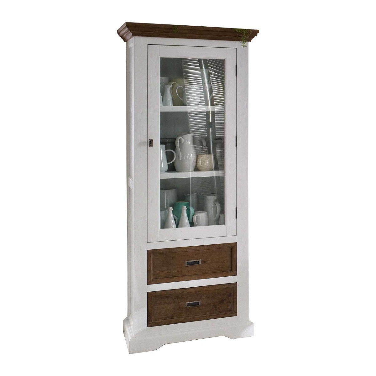 
                  
                    Vitrine Akazie massiv weiß / cappuccino Landhaus Fleur
                  
                