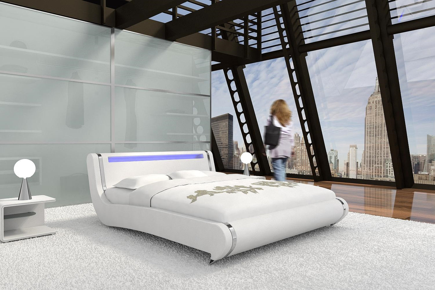 
                  
                    Polsterbett 180 x 200  Novello Soft Lederoptik weiß Mare
                  
                