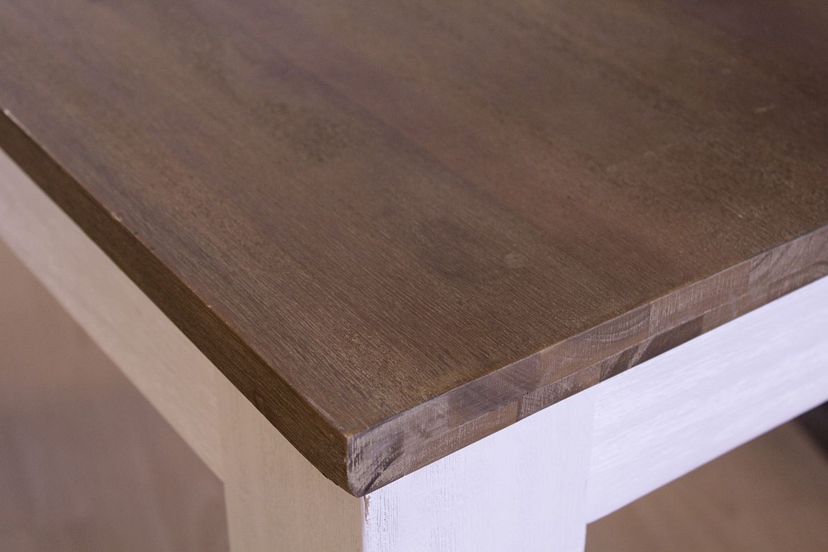 
                  
                    Esstisch Akazie massiv weiß / cappuccino 180 / 280 x 90 cm Landhaus Fleur
                  
                
