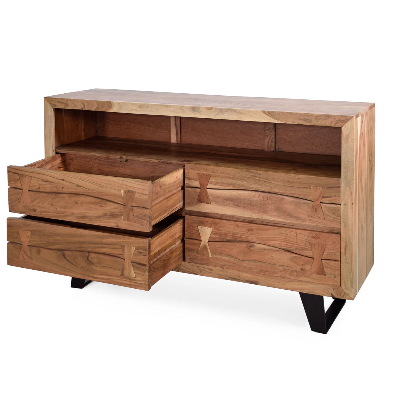 
                  
                    Sideboard Akazie massiv / Metall Industrialstyle Bera
                  
                