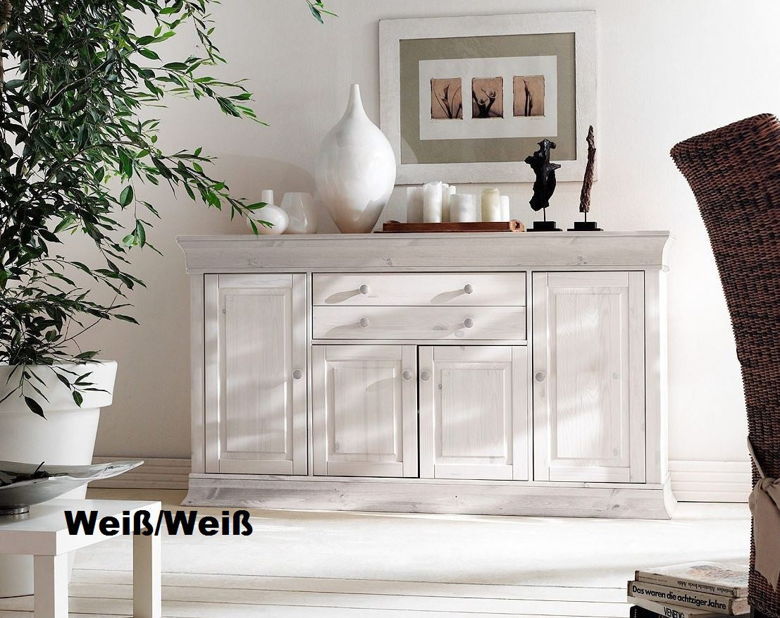 
                  
                    Sideboard Kiefer massiv weiß Landhausstil Boston
                  
                