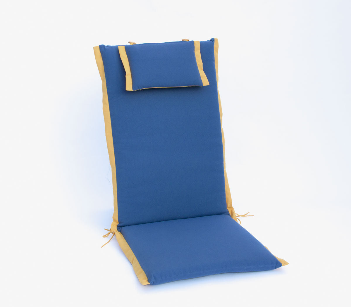 
                  
                    Gartenmöbel Auflage für Hochlehner 120 cm blau / gelb
                  
                