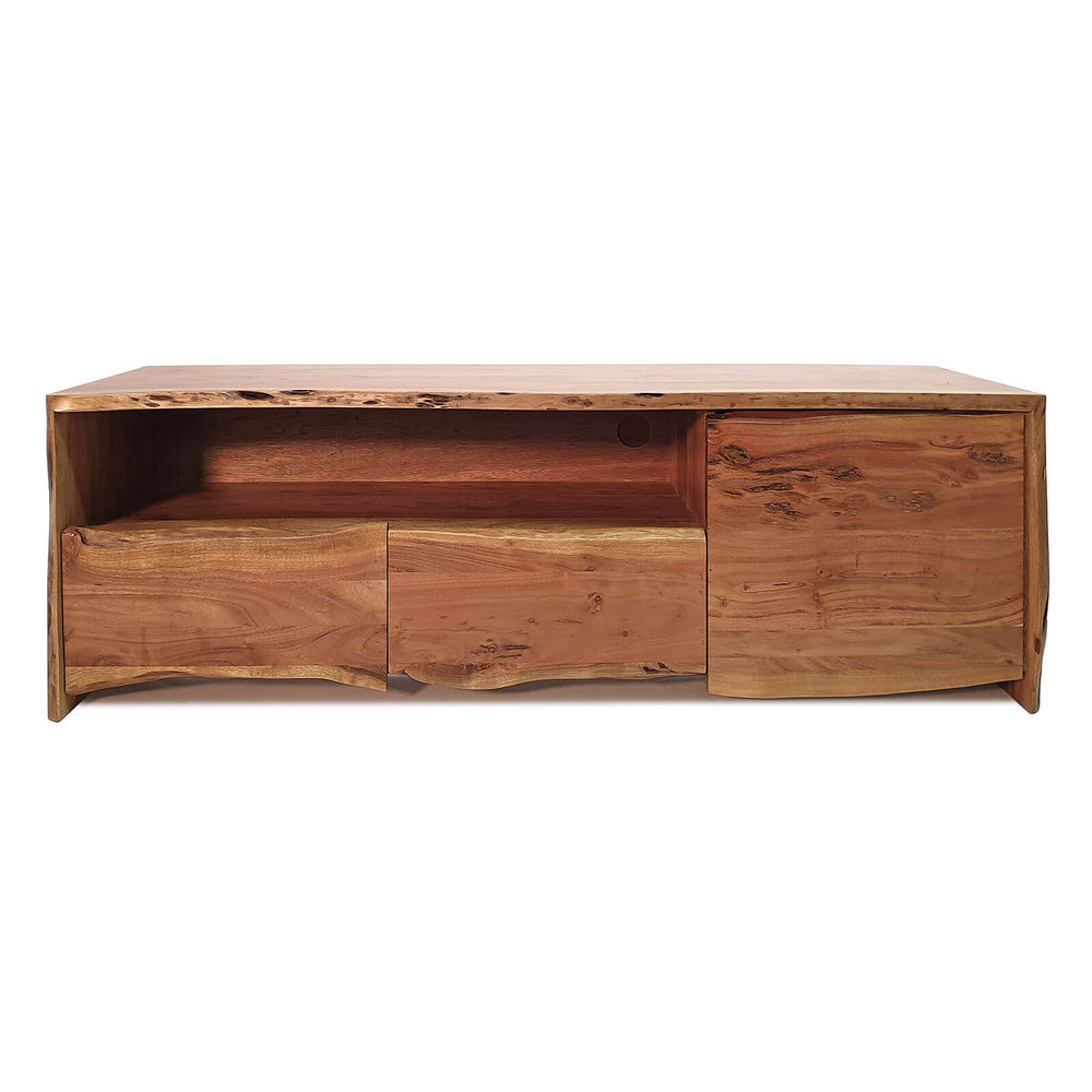 
                  
                    TV-Lowboard Akazie massiv natur lackiert mit Baumkante 150 cm Natural Shape
                  
                