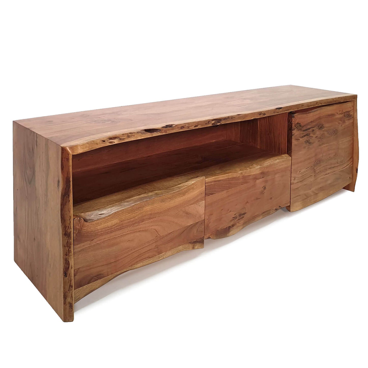 
                  
                    TV-Lowboard Akazie massiv natur lackiert mit Baumkante 150 cm Natural Shape
                  
                