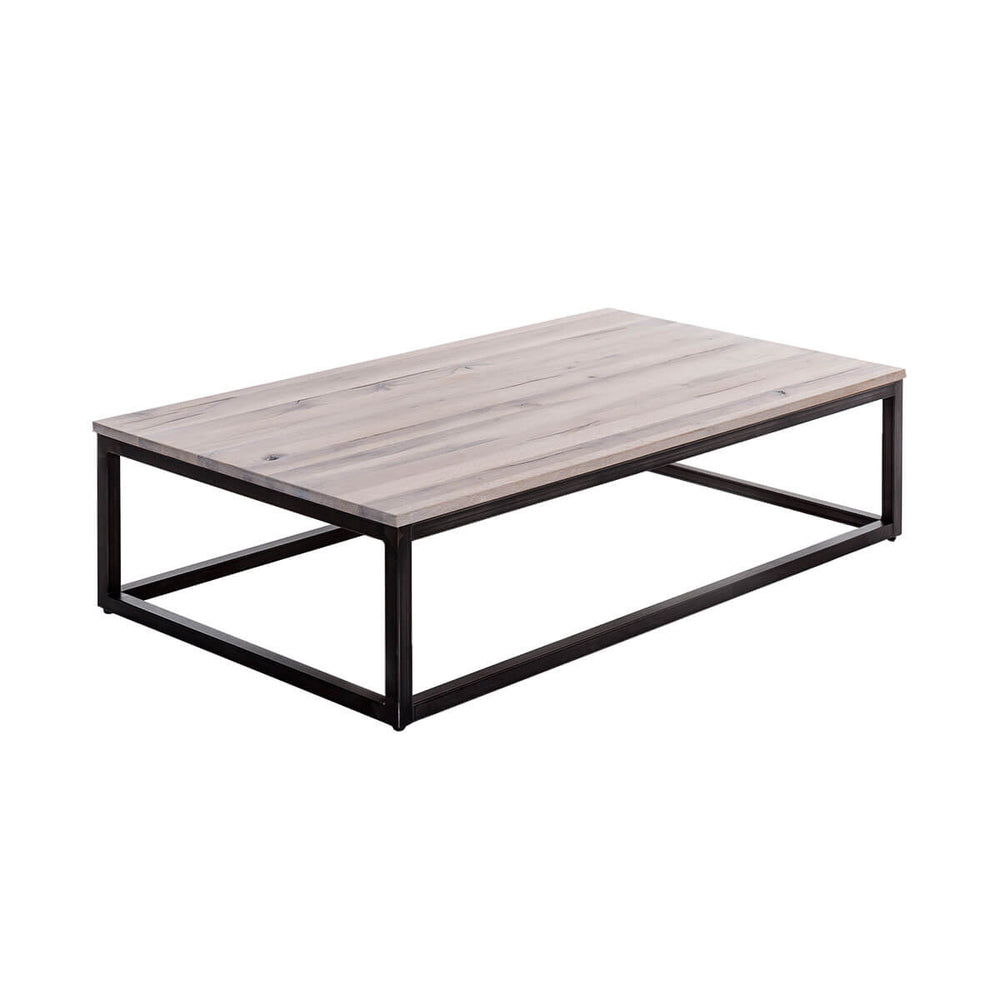 Couchtisch 135 x 75 cm Wildeiche massiv gekälkt Solidon