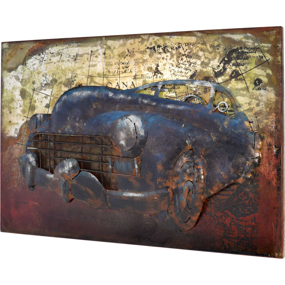 Metallbild Oldtimer 60 x 40 cm 3D-Optik Vintage / Industrialstyle
