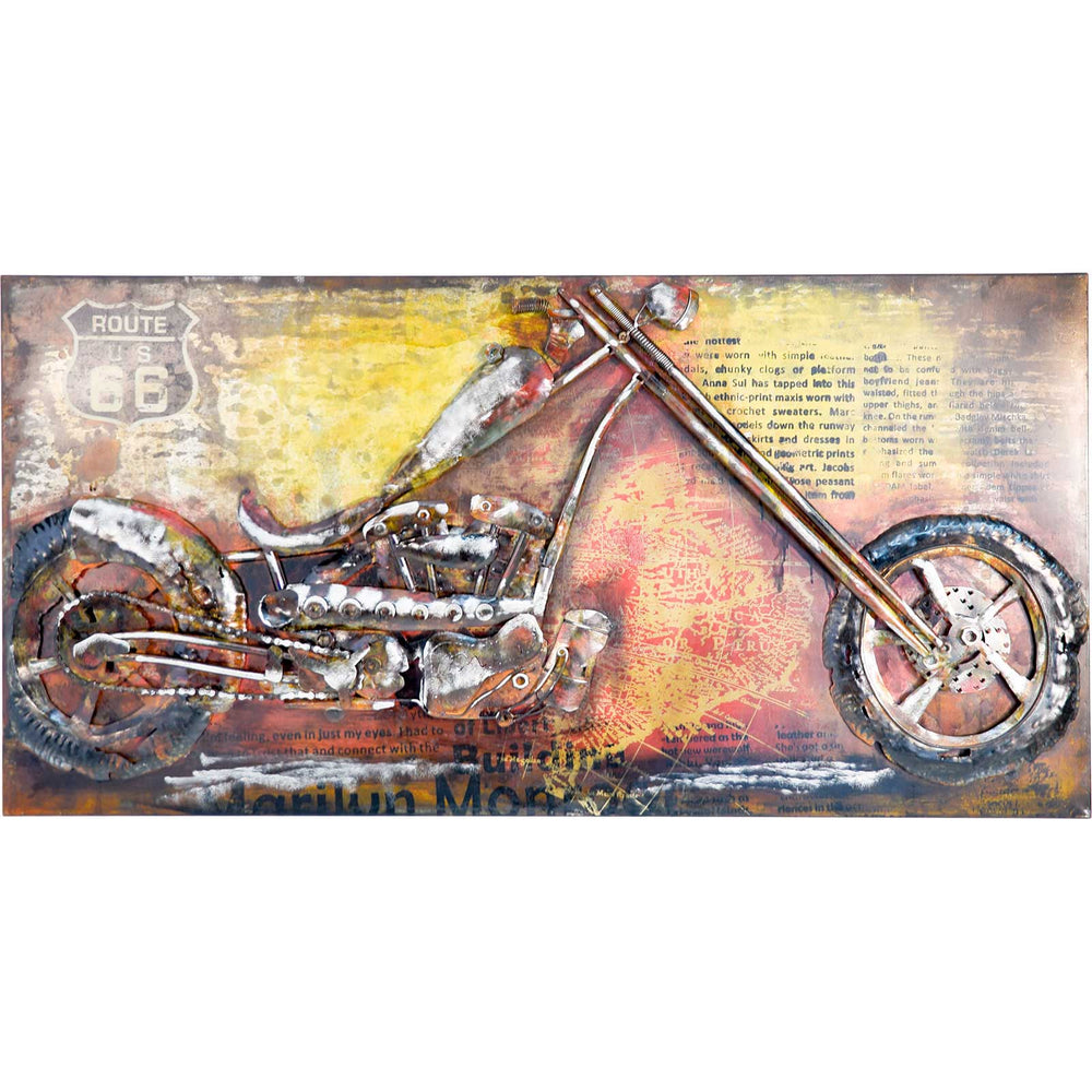 
                  
                    Metallbild Motorrad 140 x 70 cm 3D-Optik Vintage / Industrialstyle
                  
                