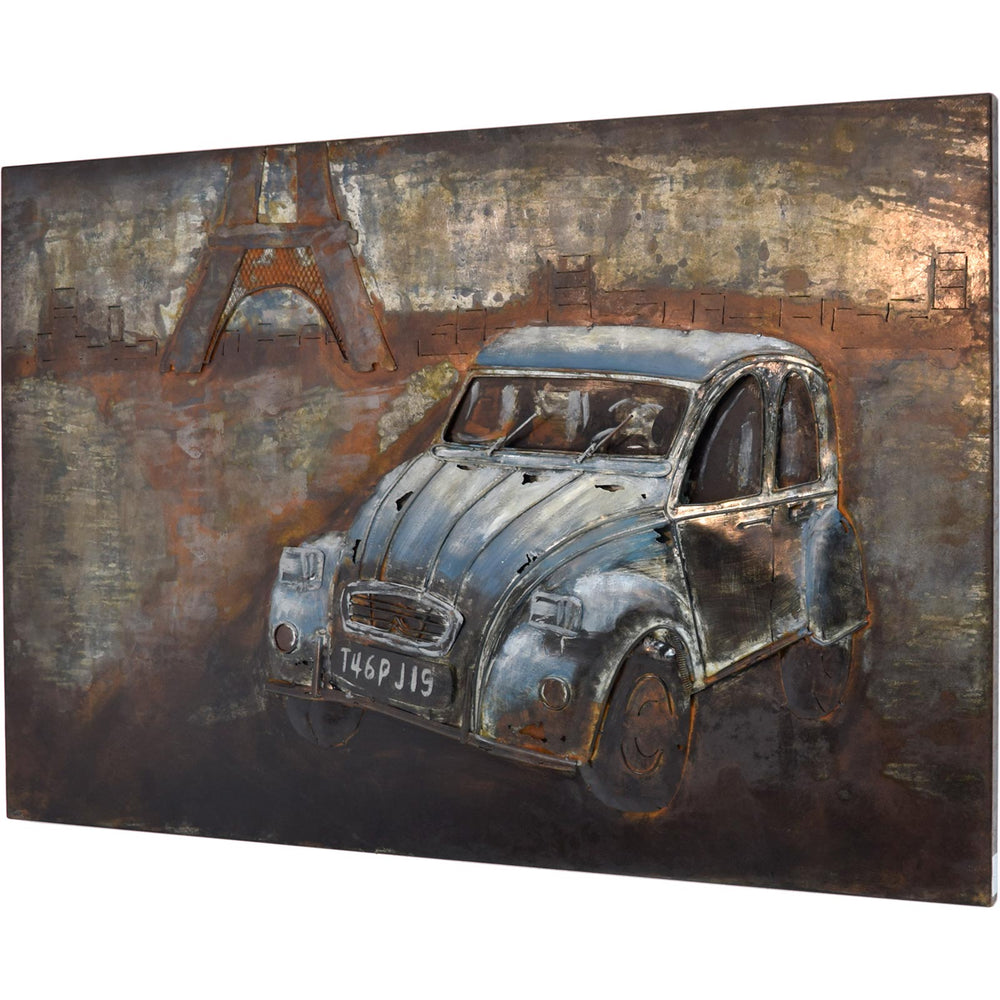 Metallbild Ente 120 x 80 cm 3D-Optik Vintage / Industrialstyle