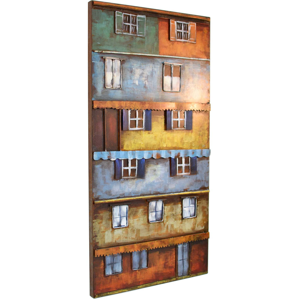 
                  
                    Metallbild Bunte Hauswand 50 x 100 cm 3D Vintagelook / Industrialstyle
                  
                