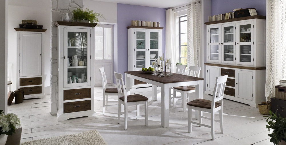 
                  
                    Highboard Akazie massiv weiß / cappuccino Landhaus Fleur
                  
                