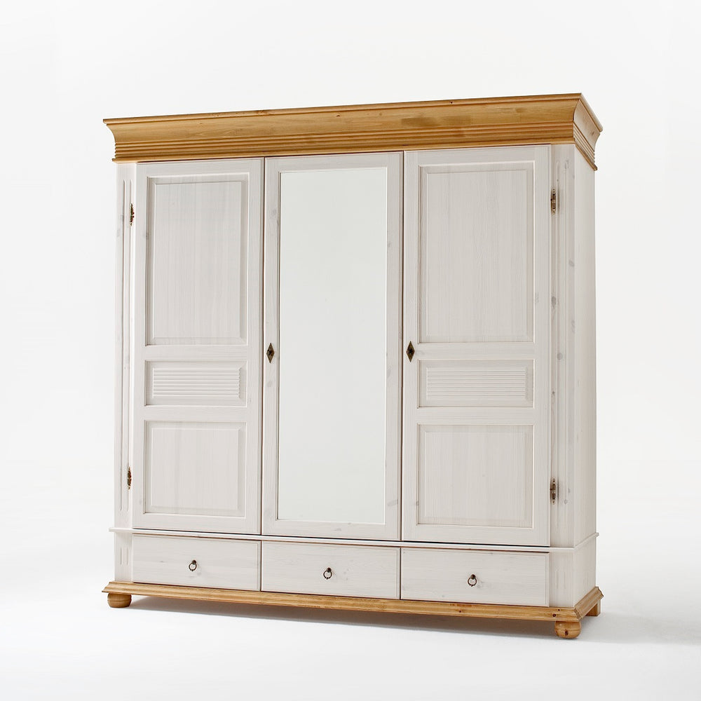kleiderschrank kiefer massiv weiß / antik landhaus oslo