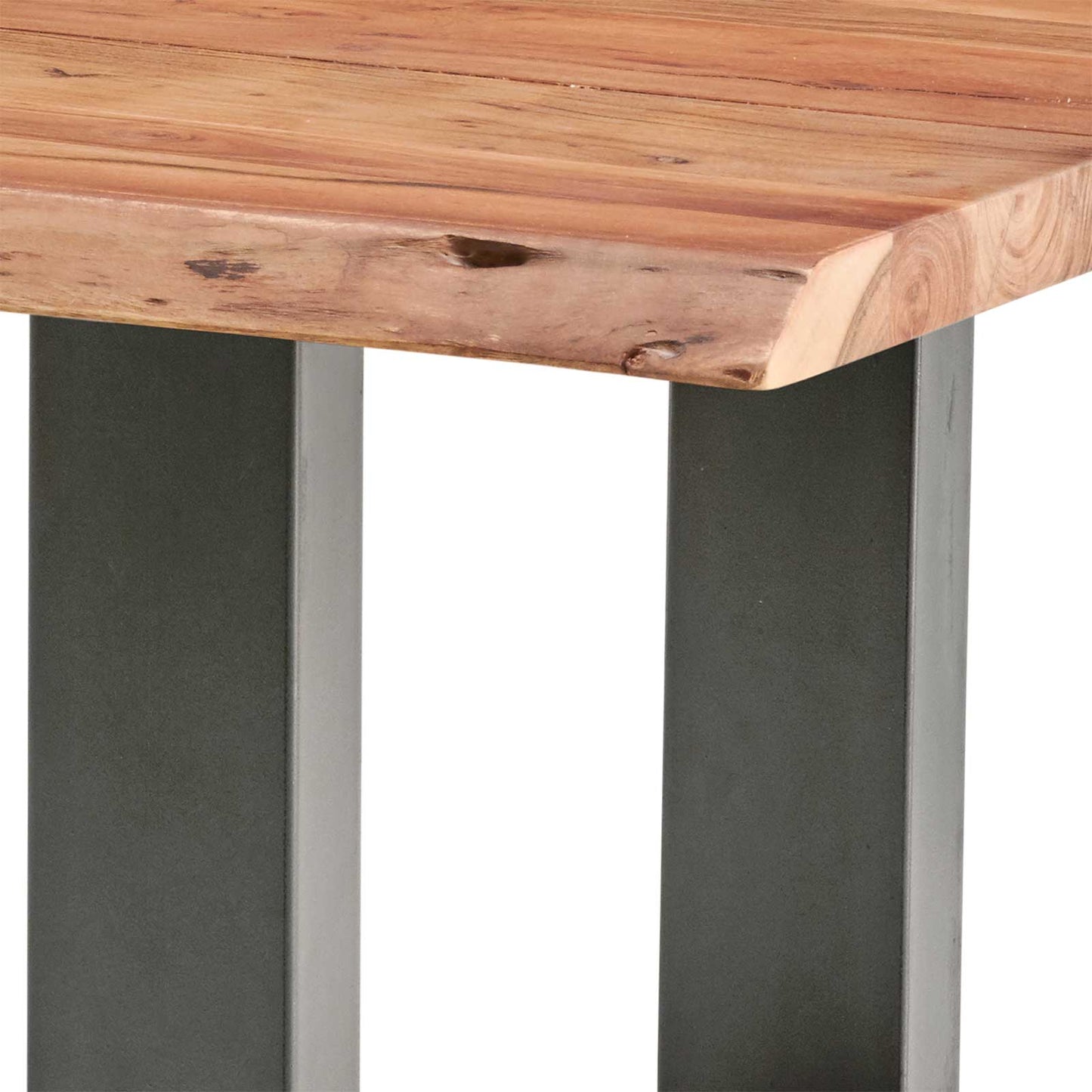 
                  
                    Couchtisch mit Baumkante Massivholz / Metall anthrazit 120 x 70 - AroX
                  
                