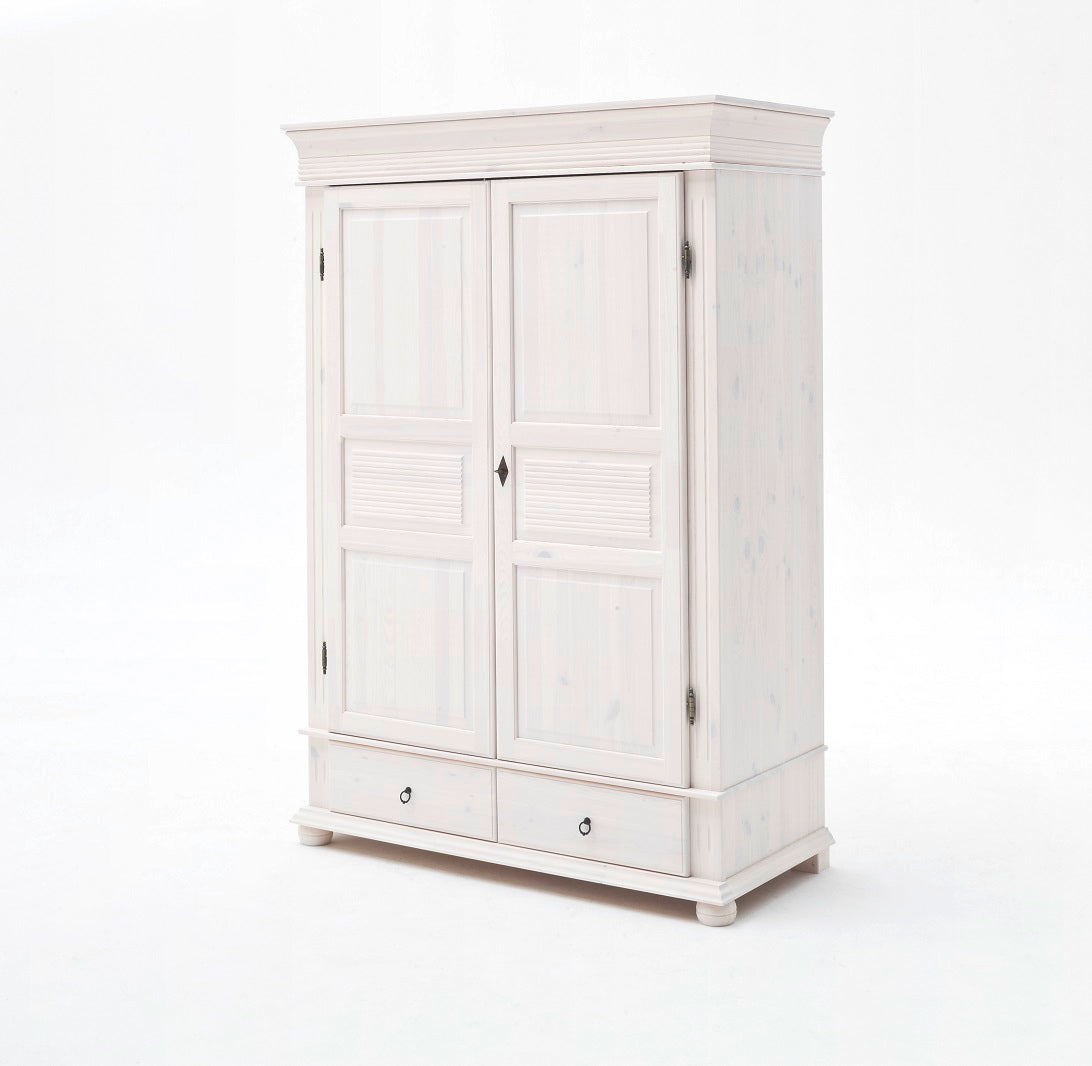 
                  
                    Dielenschrank Kiefer massiv weiß / antik Landhausstil Oslo
                  
                