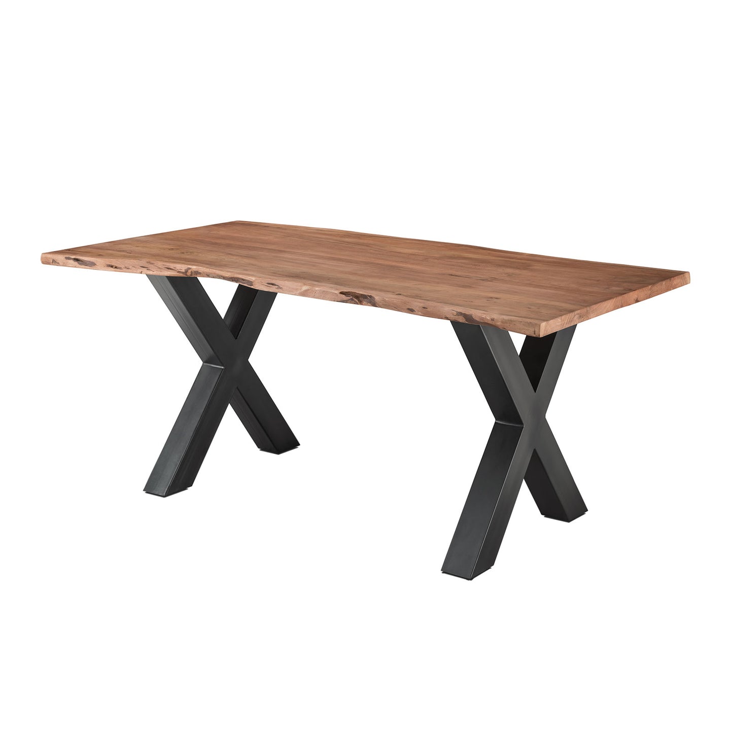 
                  
                    Esstisch 160 x 90 cm Baumkante 25 mm Akazie massiv natur / Metall - AroX
                  
                