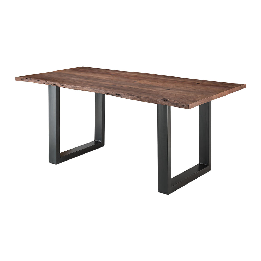 Esstisch 200 x 90 cm Baumkante 25 mm Akazie massiv walnuss Gestell anthrazit - AroX