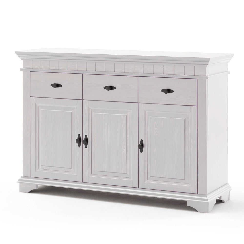 Sideboard Kiefer massiv Landhausstil weiß - Lyon