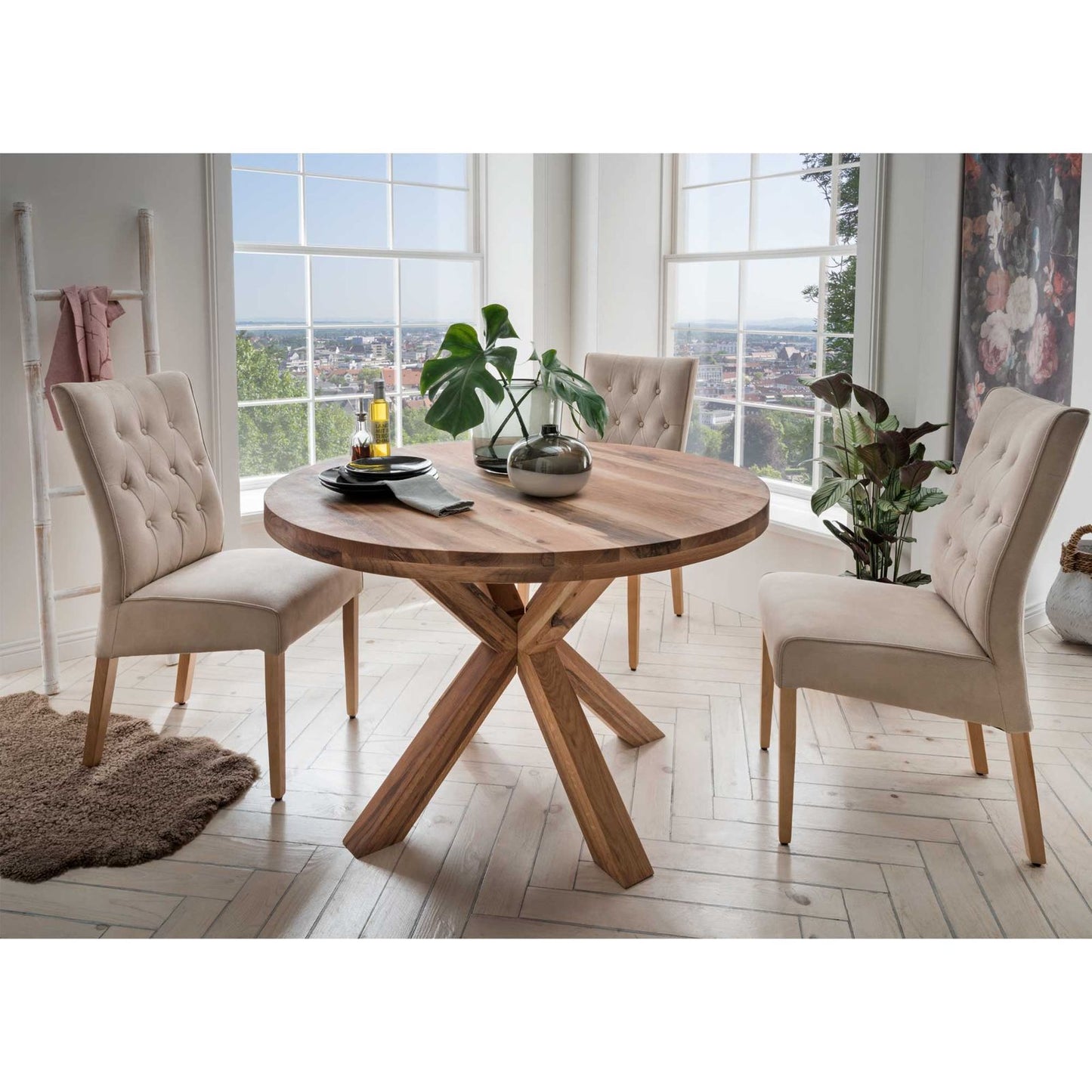 
                  
                    Esstisch rund 120 cm Eiche massiv - Star
                  
                