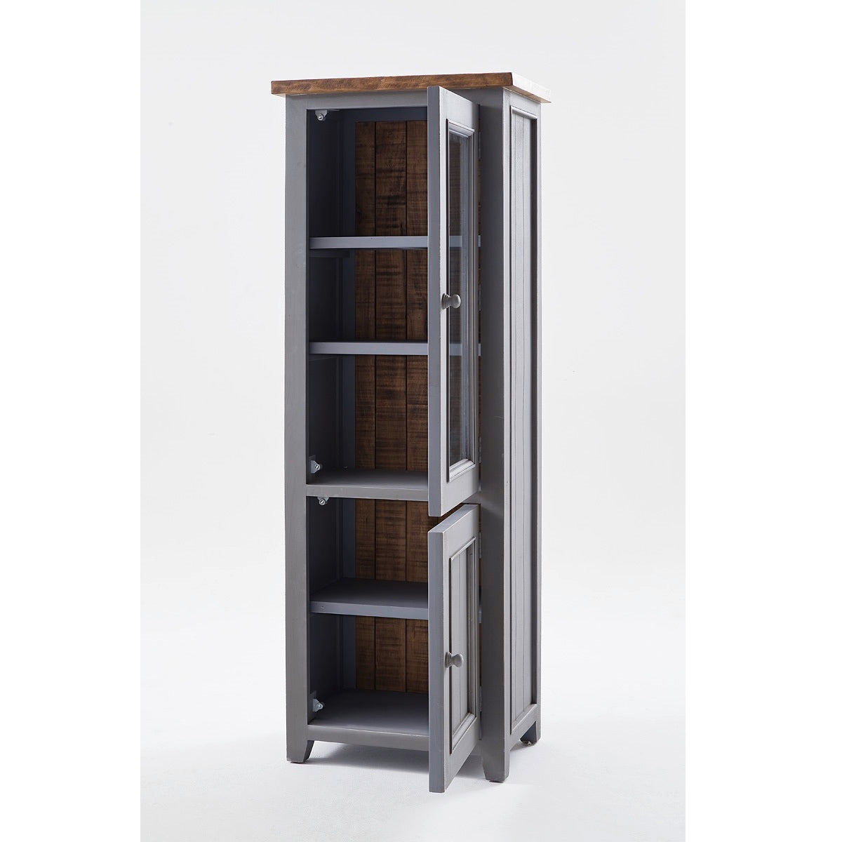 
                  
                    Vitrine 1 trg. Pinie massiv recycelt grau / natur Landhaus Byron
                  
                