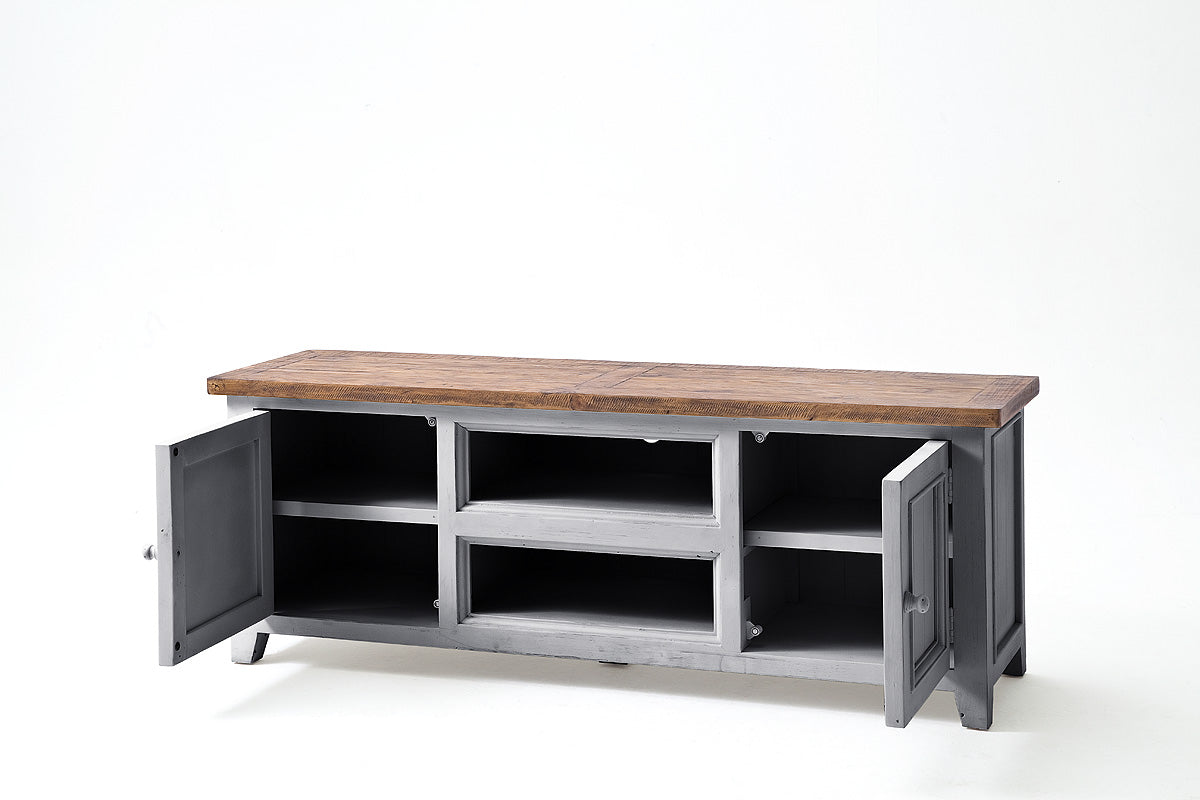 
                  
                    TV-Anrichte Pinie massiv recycelt Grau / Natur Landhaus Byron
                  
                