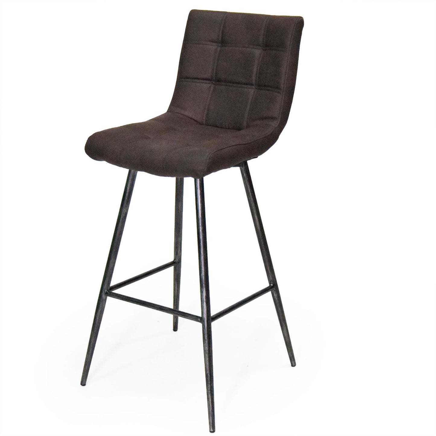 
                  
                    Barhocker 2er-Set Polsterbezug braun / Metallgestell - Lina
                  
                
