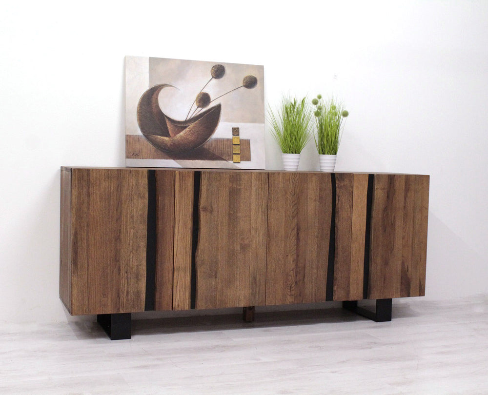 Sideboard Eiche massiv wallnuss / Metall - NaturalShape