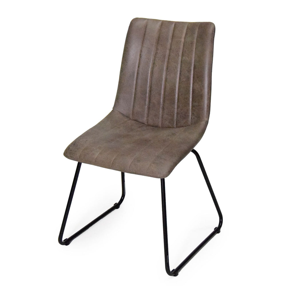 Polsterstuhl 2er-Set antik-grau / Metallfüße - Luna