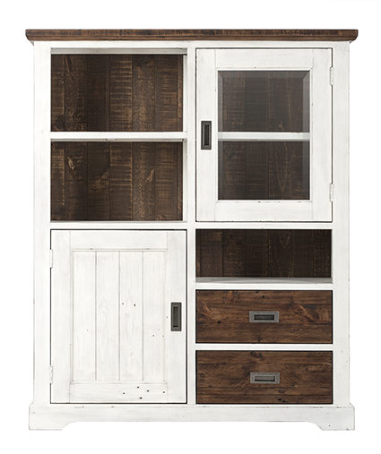 
                  
                    Highboard Recycel Kiefer massiv weiß / braun Antiklook Dover
                  
                