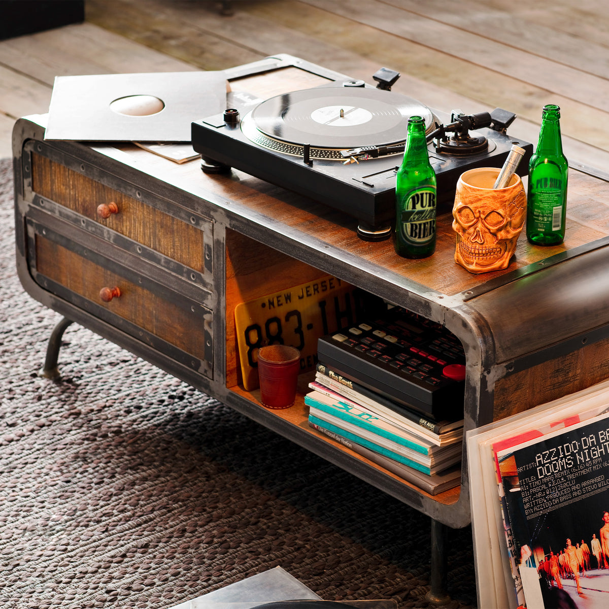 Couchtisch 120 x 60 Mango massiv Metall Saigon