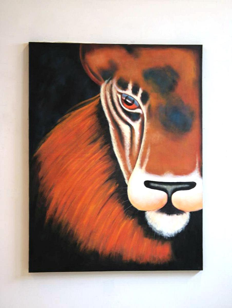 Bild auf Leinwand 90 x 120 Tiermotiv Tiger - 03-90x120